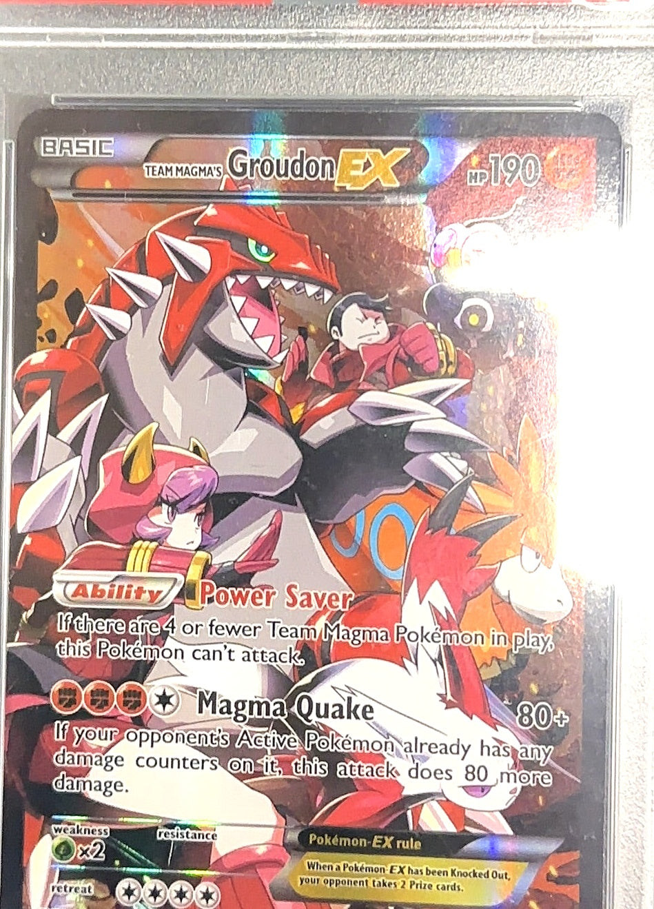 Team Magma's Groudon EX #15/34 PSA NM 7 — front