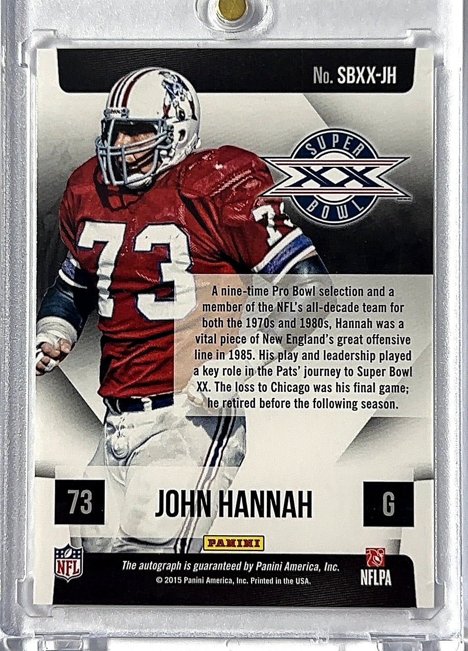 John Hannah Black Friday Super Bowl Auto /500 — back