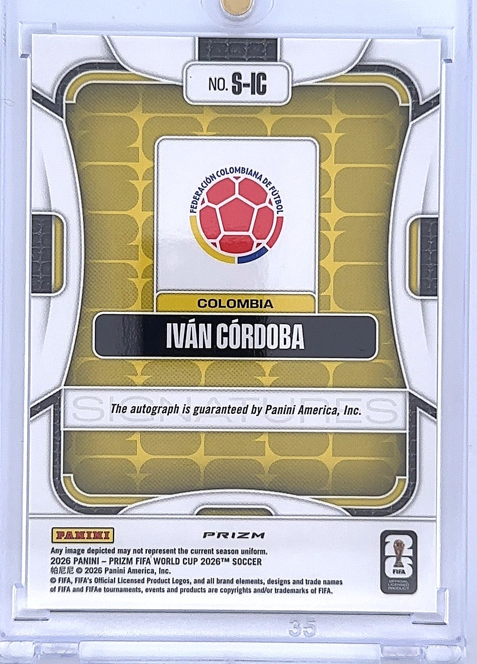 Iván Córdoba World Cup 2026 Autograph #S-IC — back