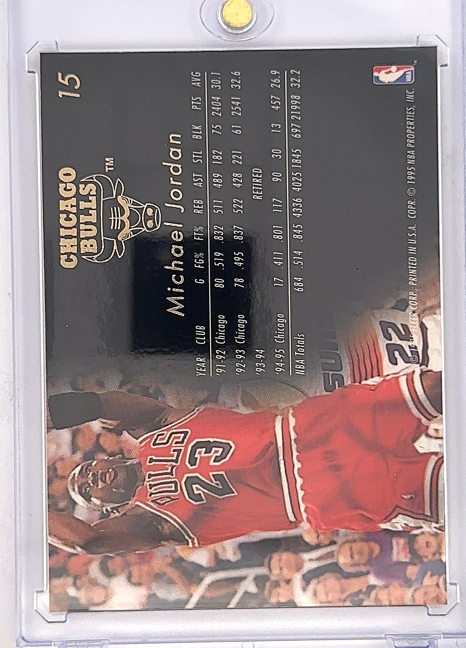 1995 Flair Michael Jordan #15 — back