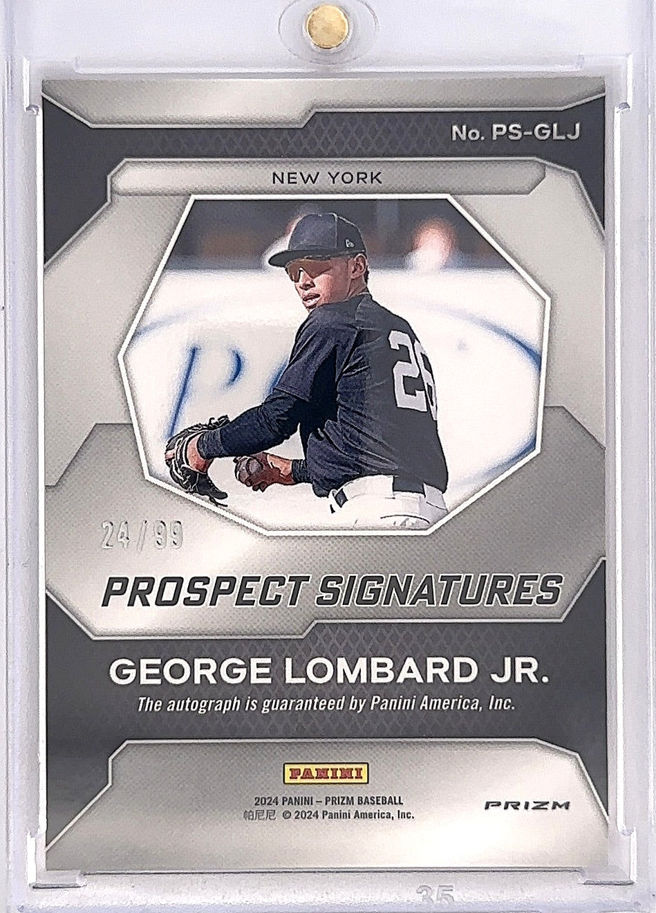 George Lombard Jr. Prospect Signatures 24/99 — back