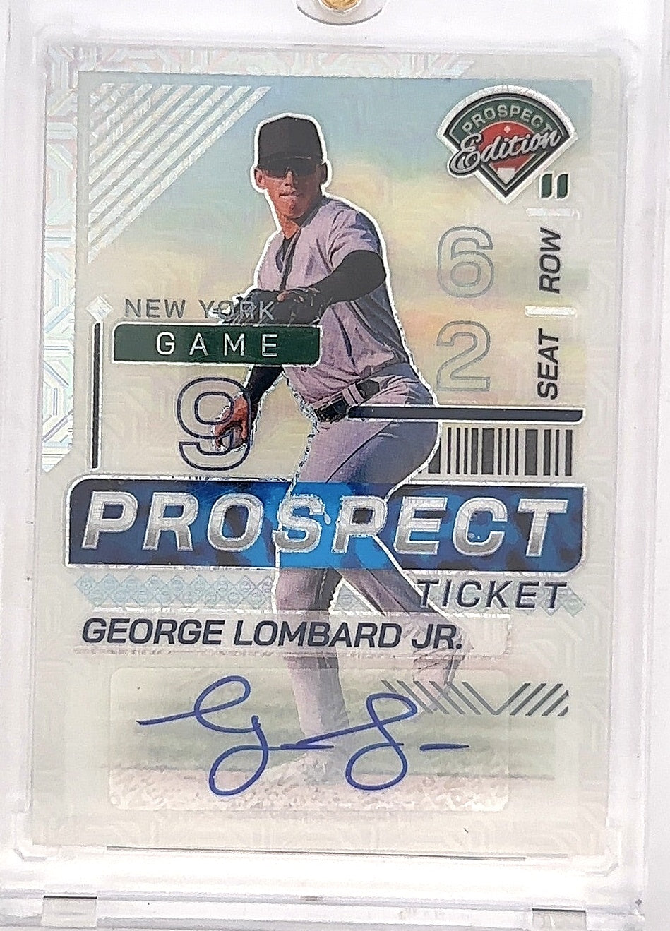 George Lombard Jr. Prospect Ticket Autograph 06/25 — front