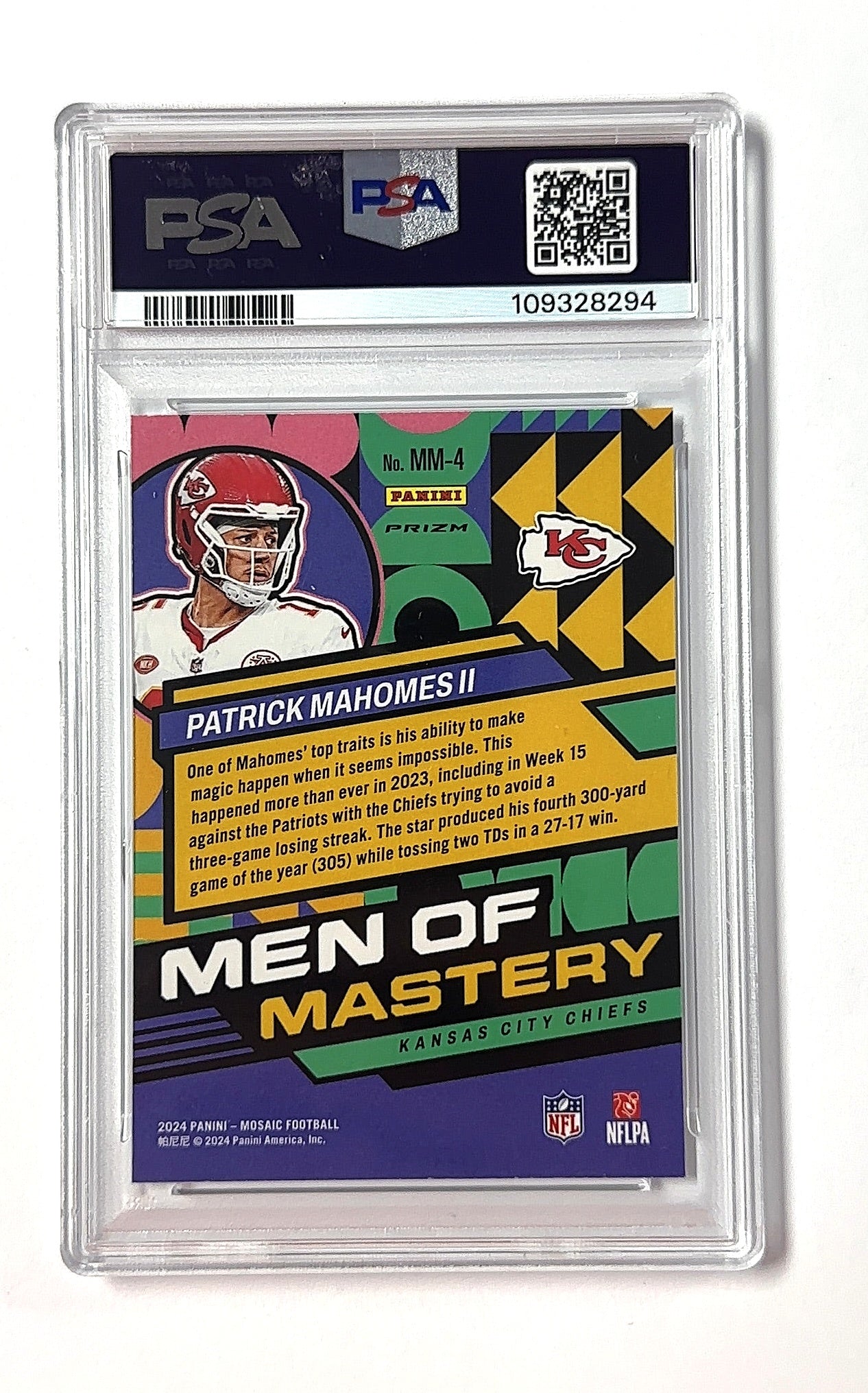 Patrick Mahomes II Mosaic PSA MINT 9 — back