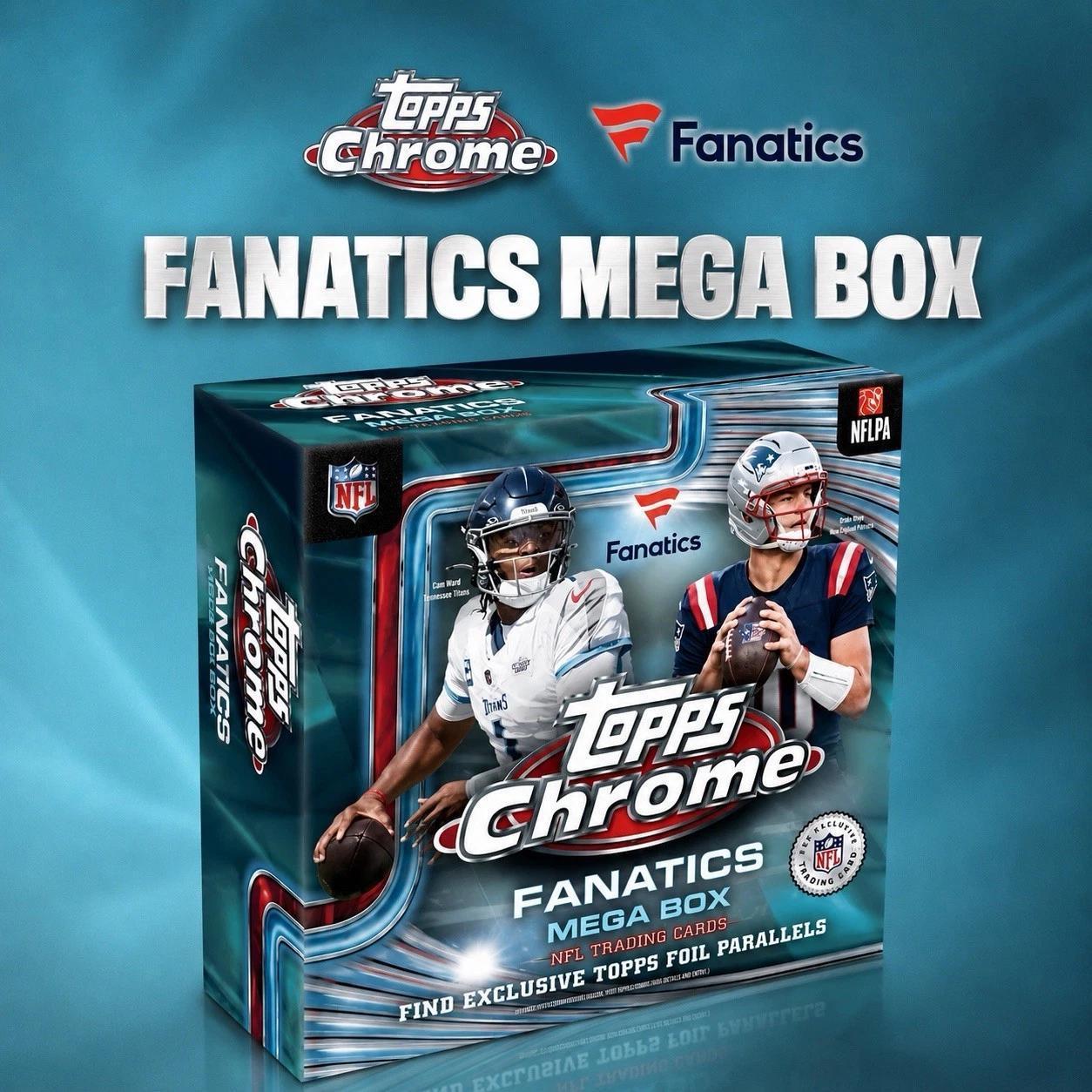 2025 Topps Chrome Football Mega Box (Fanatics Exclusive)