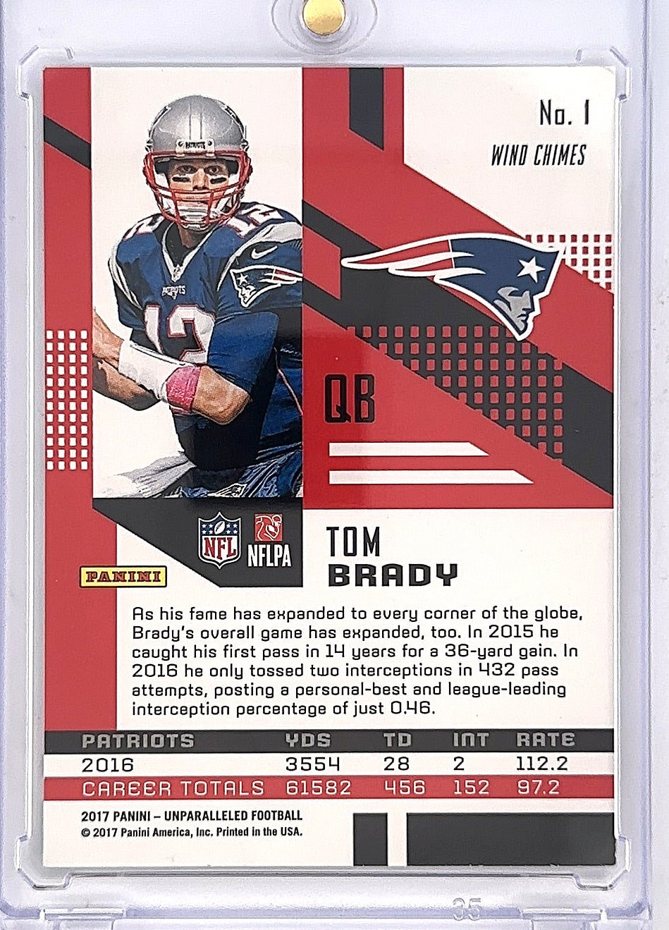 Tom Brady Wind Chimes 1 — back