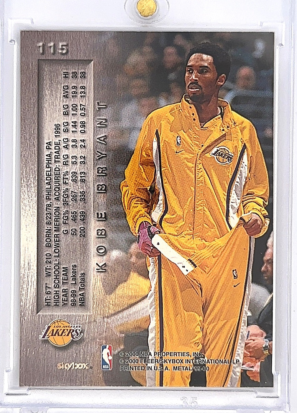 1999 Metal Kobe Bryant #115 — back