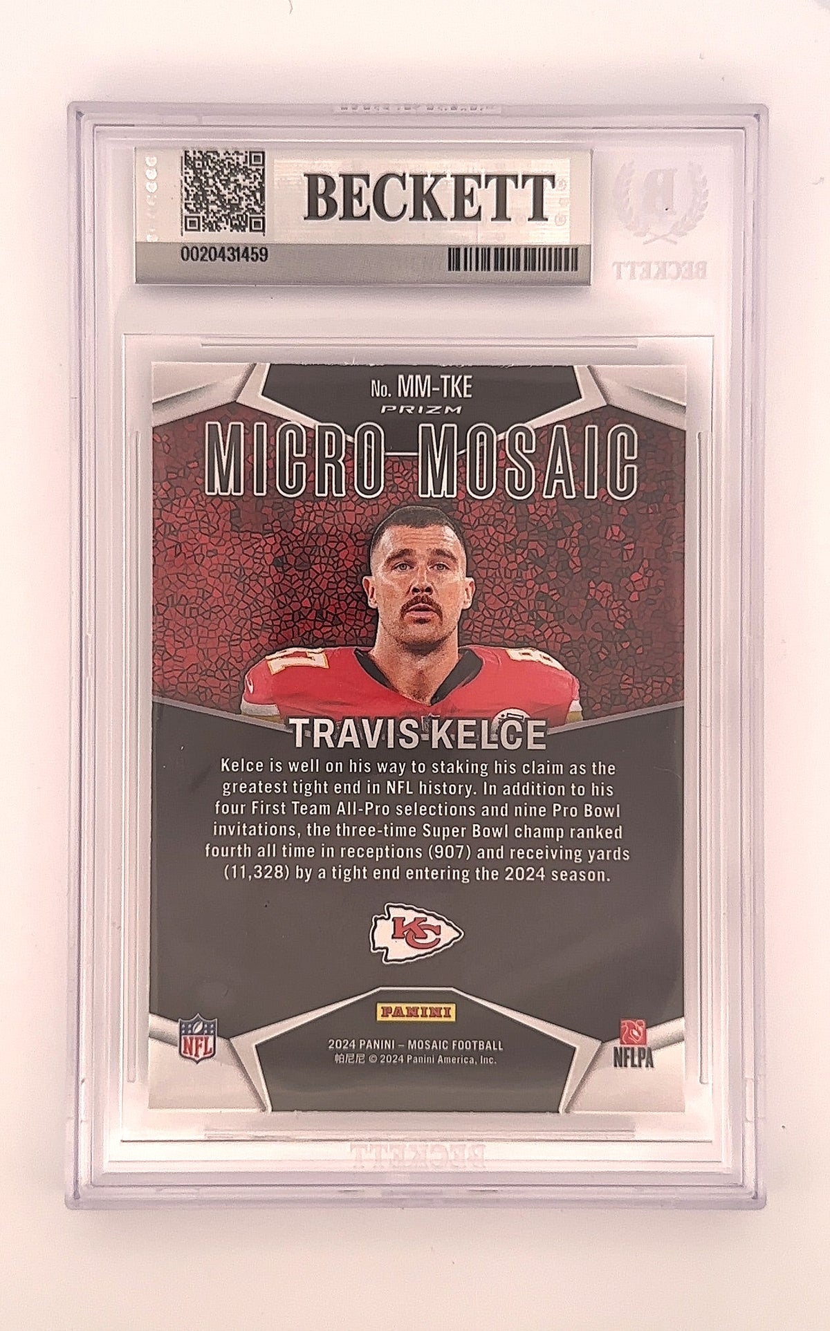 2024 Panini Mosaic Micro Travis Kelce #MM-TKE BGS 9 — back