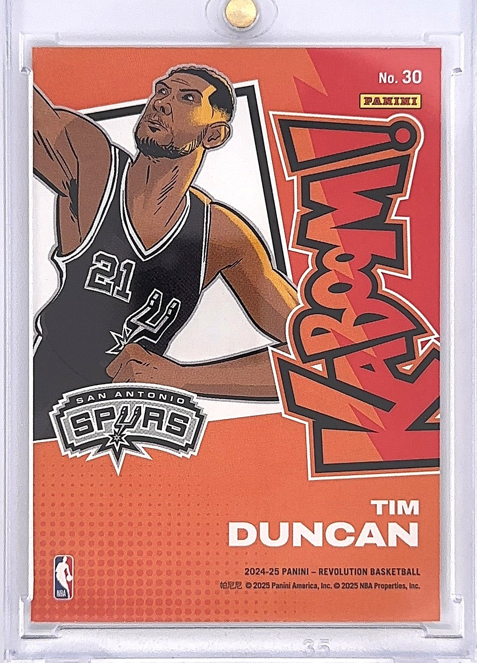 2024 Panini Revolution Kaboom Vertical Tim Duncan #30 — back