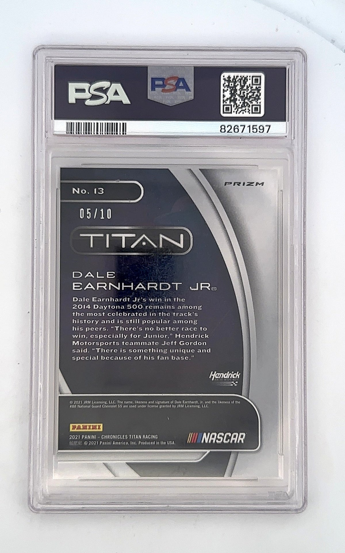 Dale Earnhardt Jr 2021 Chronicles Nascar Titan Gold PSA GEM MT 10 — back