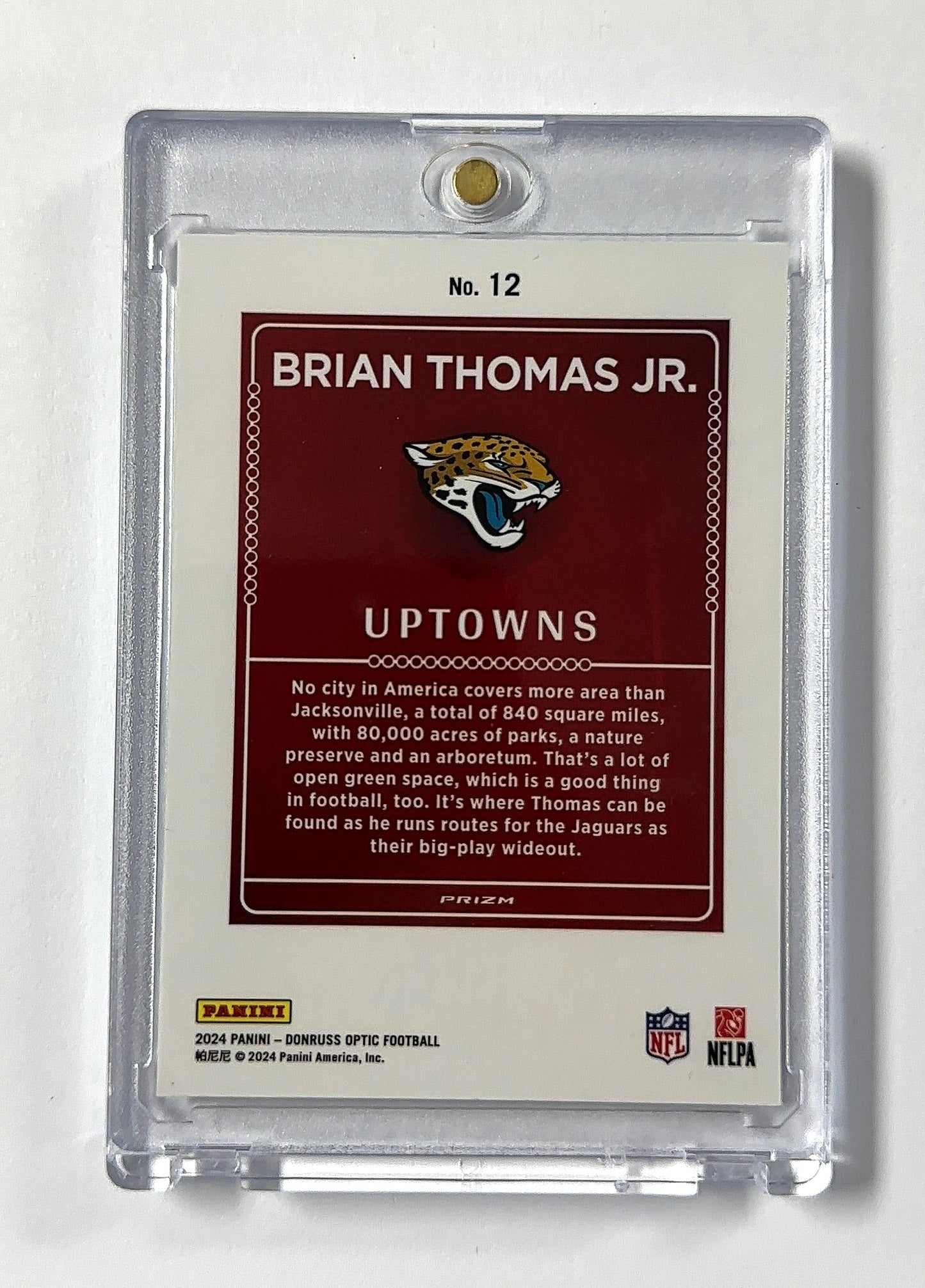 Brian Thomas Jr. RC Uptown Donruss Optic Downtown — back