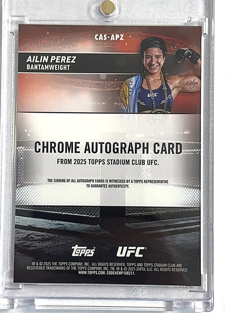 Ailin Perez Stadium Club Chrome RC Auto /25 — back
