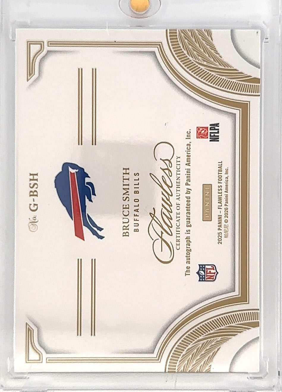 2025 Flawless Greats Bruce Smith Auto /20 #G-BSH — back