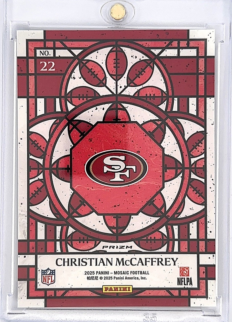 2025 Panini Mosaic Stained Glass Christian McCaffrey #22 — back