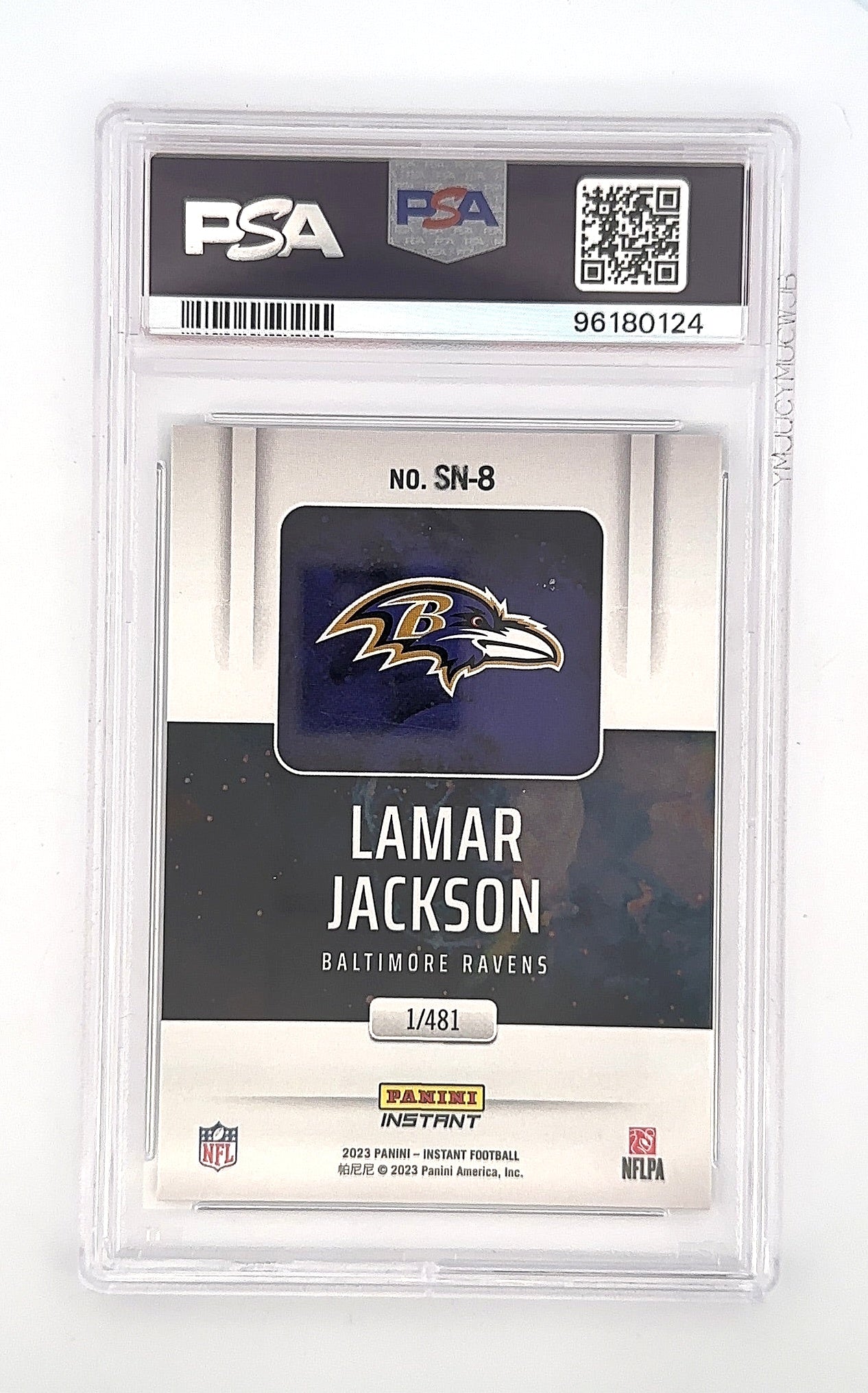Lamar Jackson SuperNova 2023 PSA GEM MT 10 — back