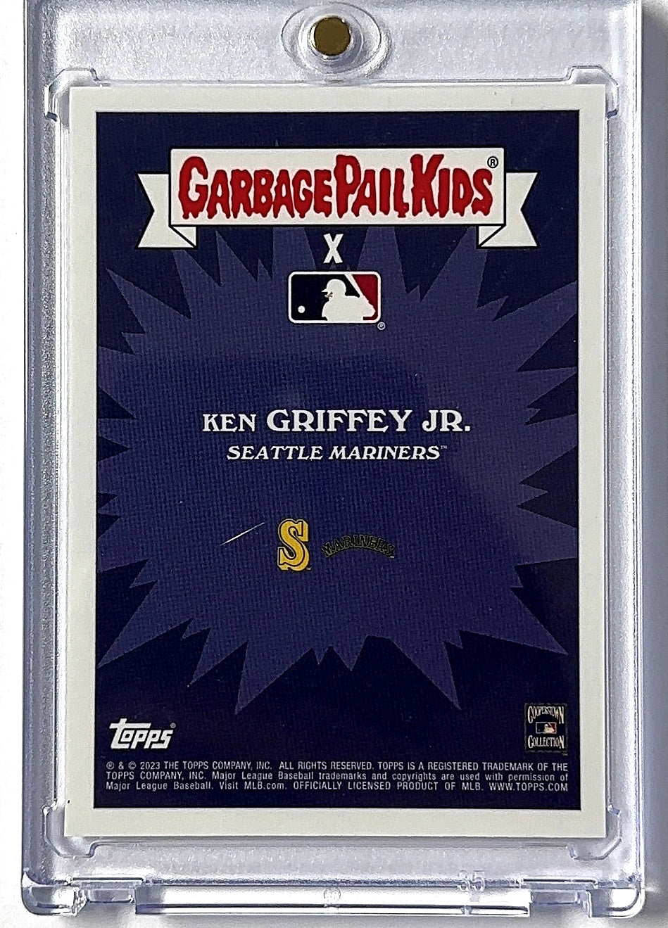 2023 Ken Griffey Jr. Topps Garbage Pail Kids “Kid Ken” — back