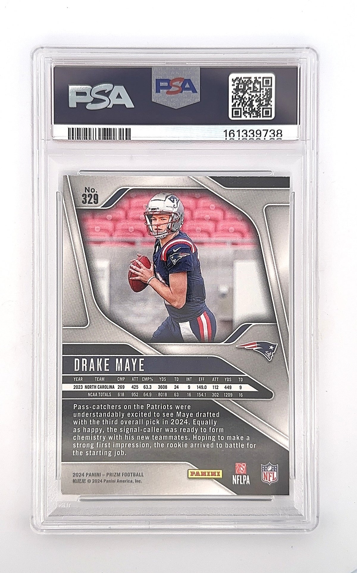 2024 Panini Prizm Drake Maye #329 PSA 10 — back