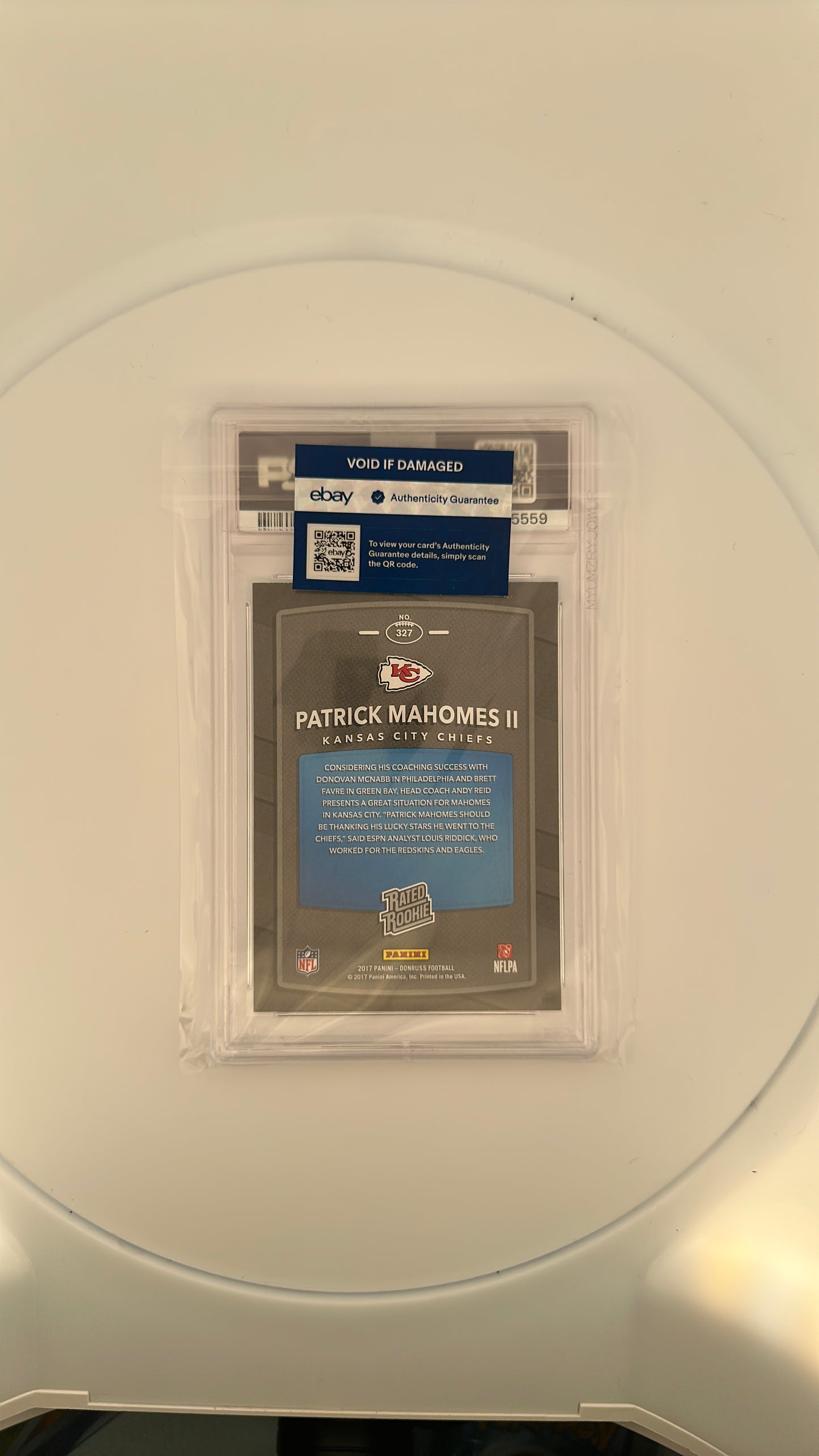 Patrick Mahomes II 2017 Donruss Rated Rookie Donruss — back