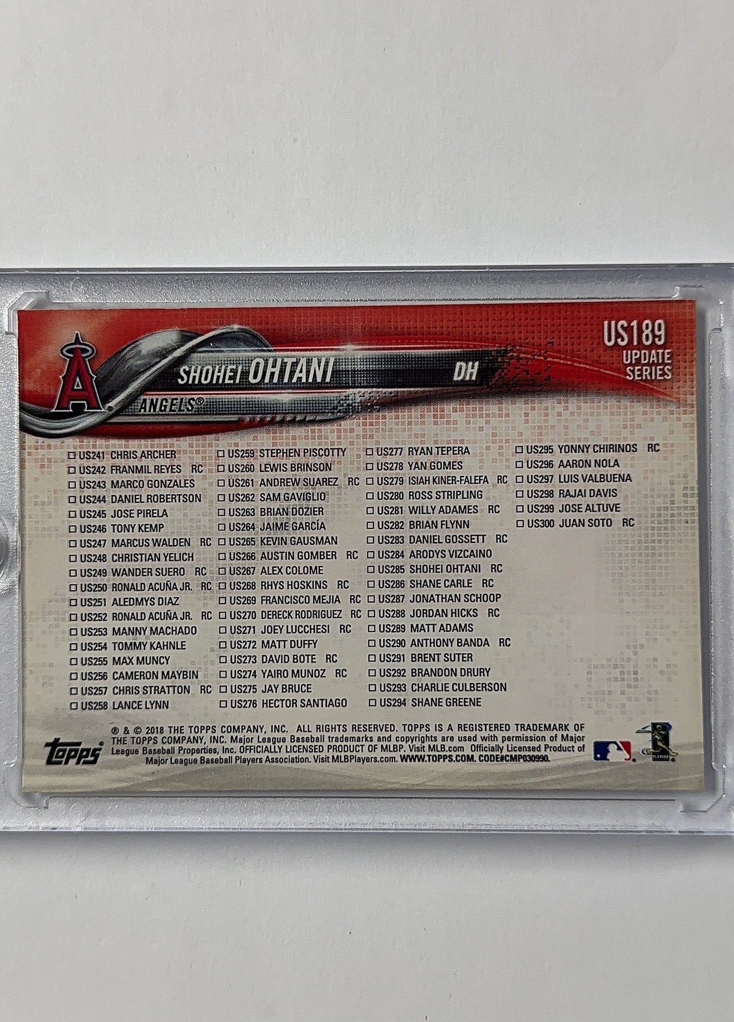 Shohei Ohtani Series 1 — back