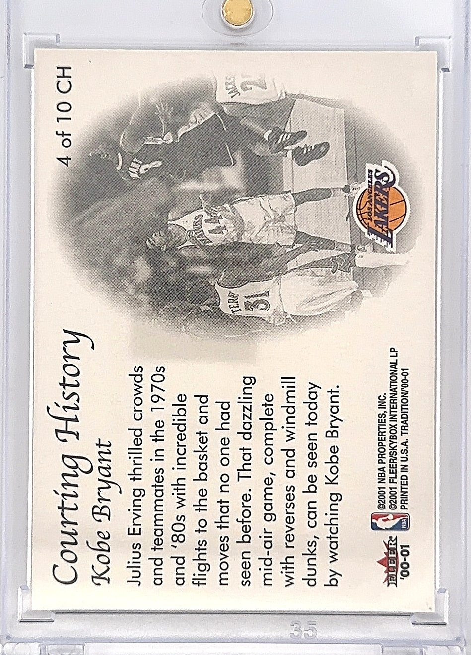 2000 Fleer Tradition Courting History Kobe Bryant #4 — back