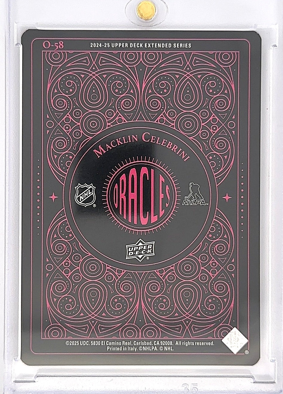 2024-25 Upper Deck Extended Series Macklin Celebrini Oracles O-58 — back
