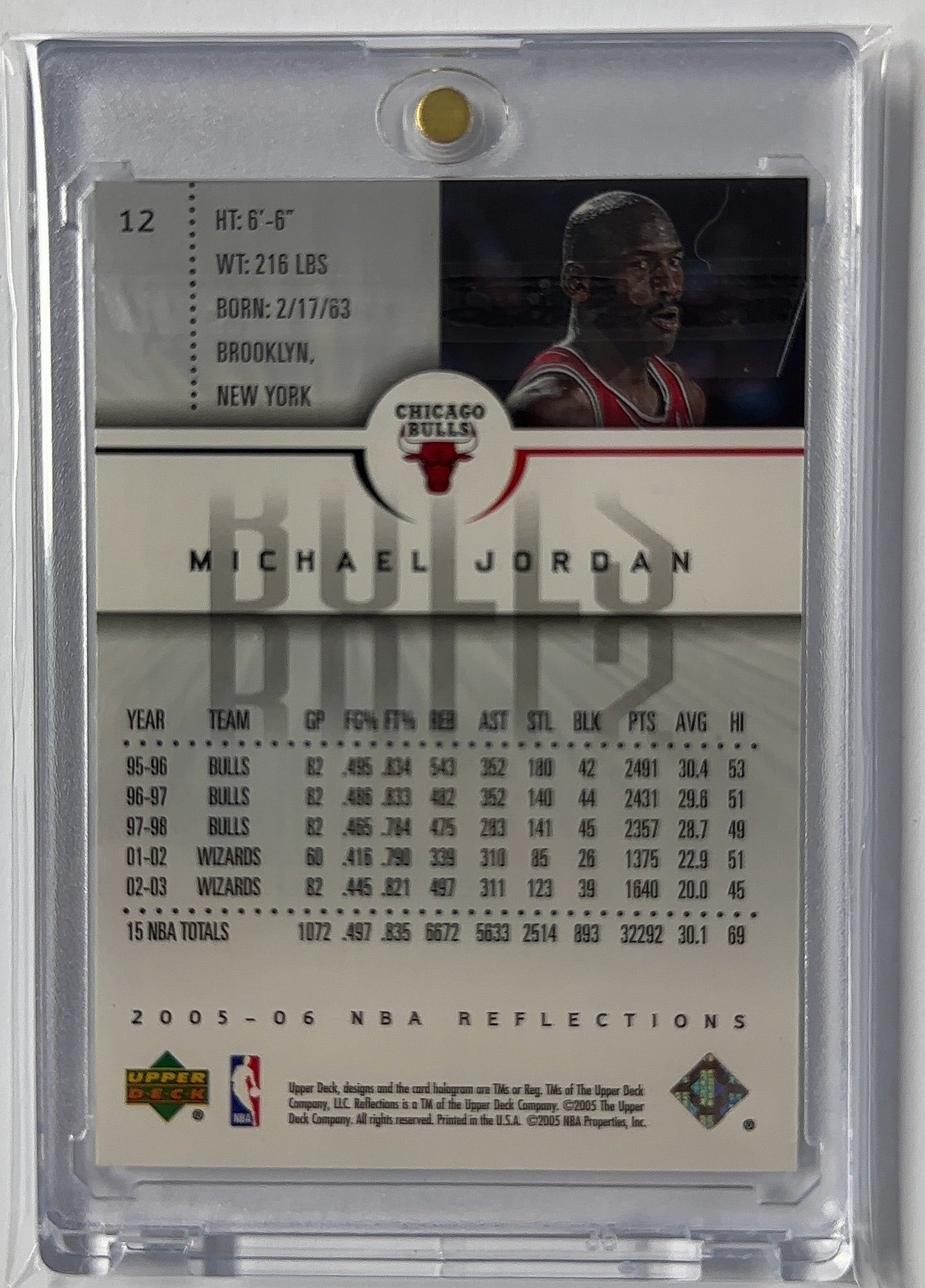Michael Jordan Reflections — back