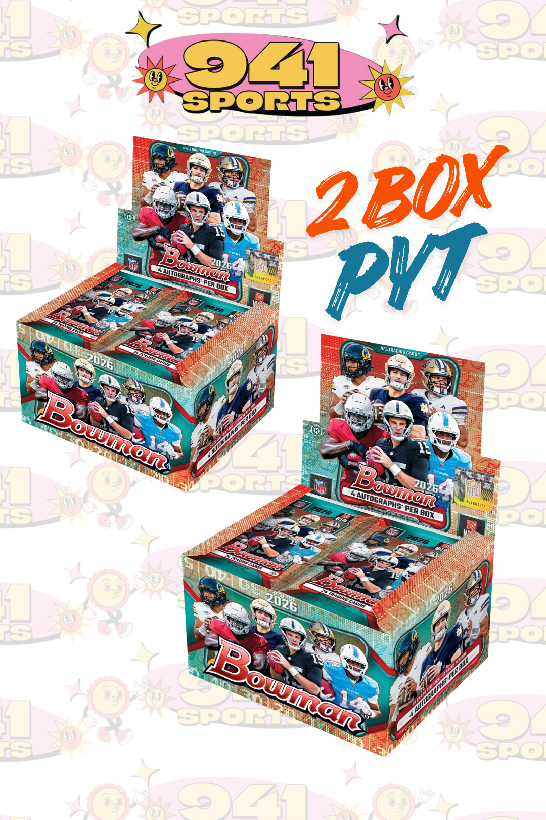 2 Box Topps Bowman Jumbo Football 2026 PYT Break 100102
