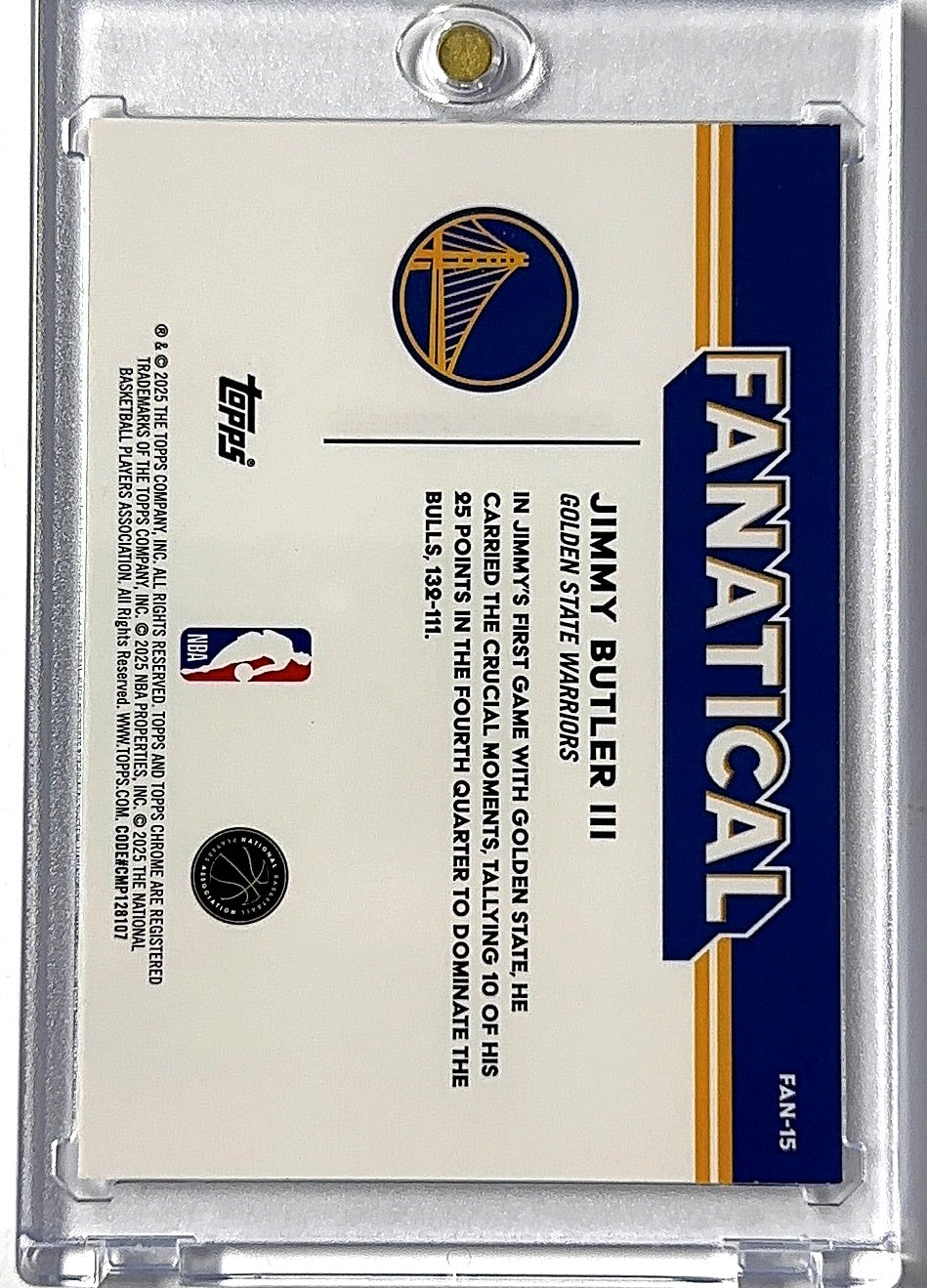 2025 Topps Chrome Fanatical Jimmy Butler III #FAN-15 — back