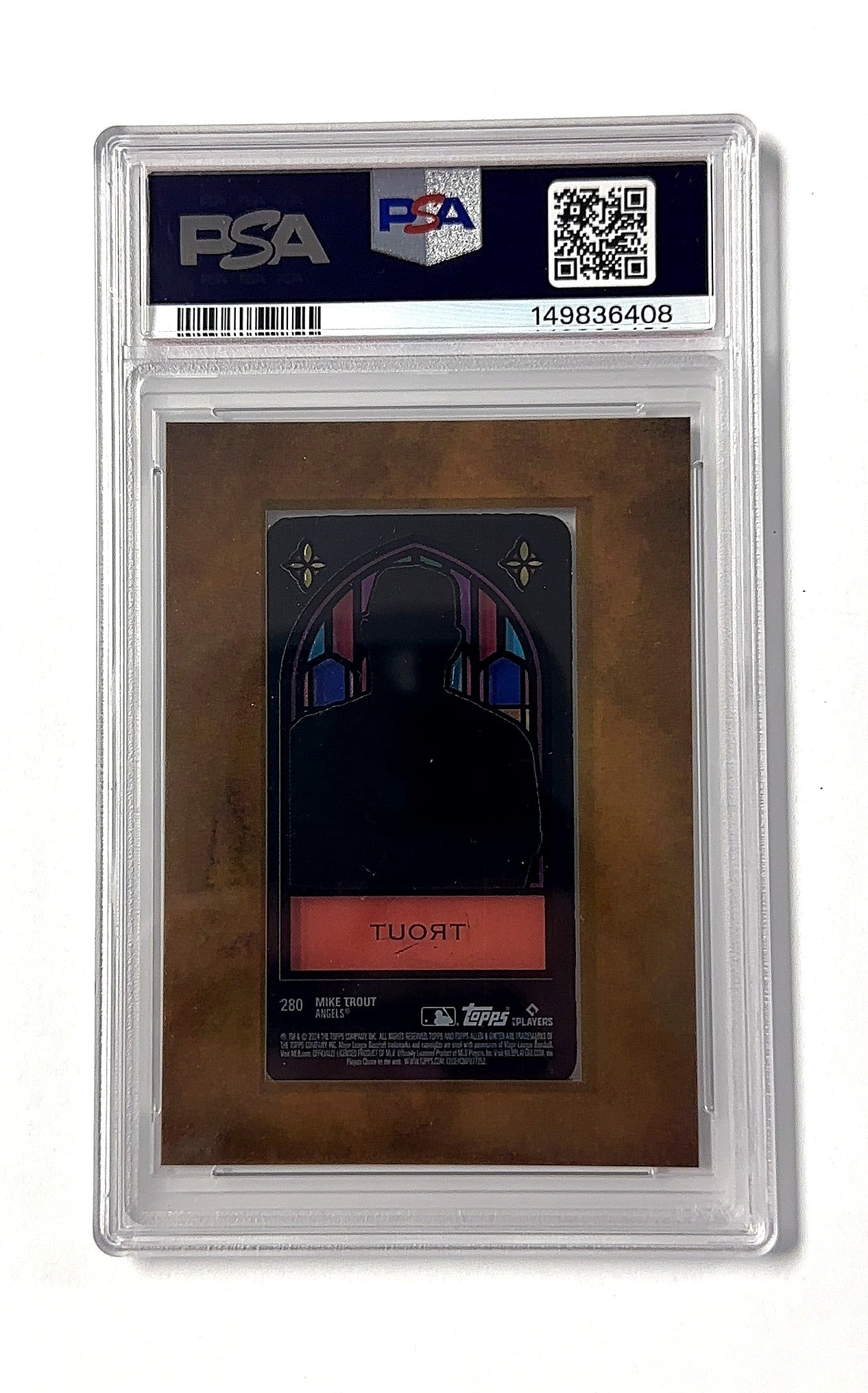 Mike Trout Allen & Ginter PSA 8 Mini Stained Glass — back