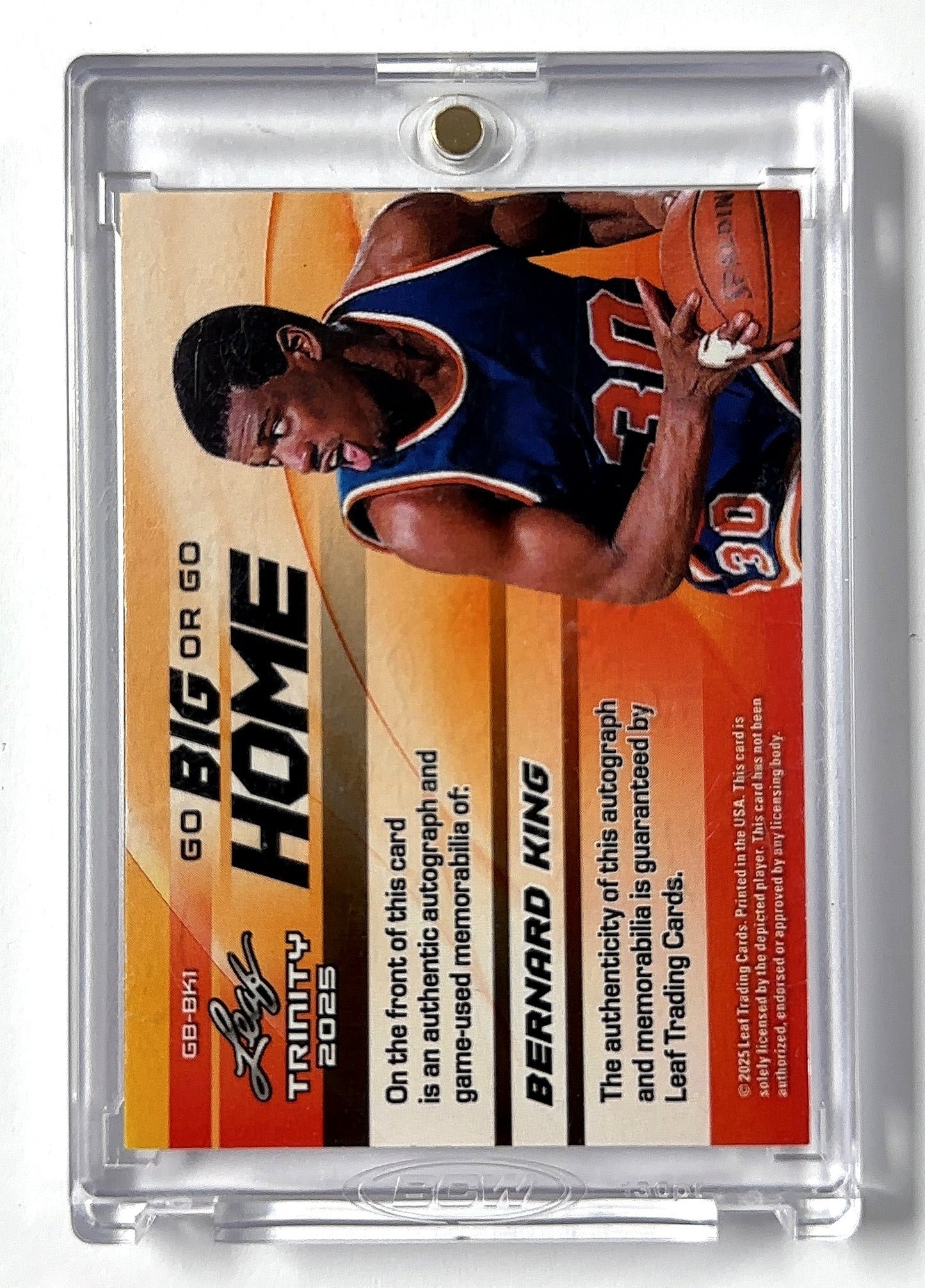 Bernard King Patch Auto Certified — back