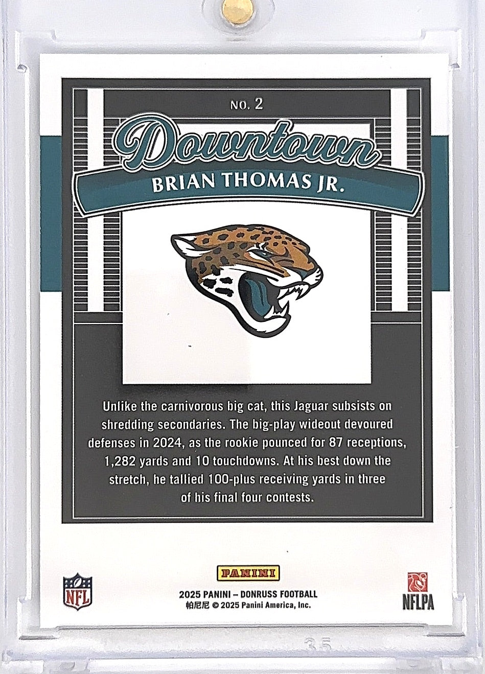 2025 Panini Donruss Downtown Brian Thomas Jr. #2 — back
