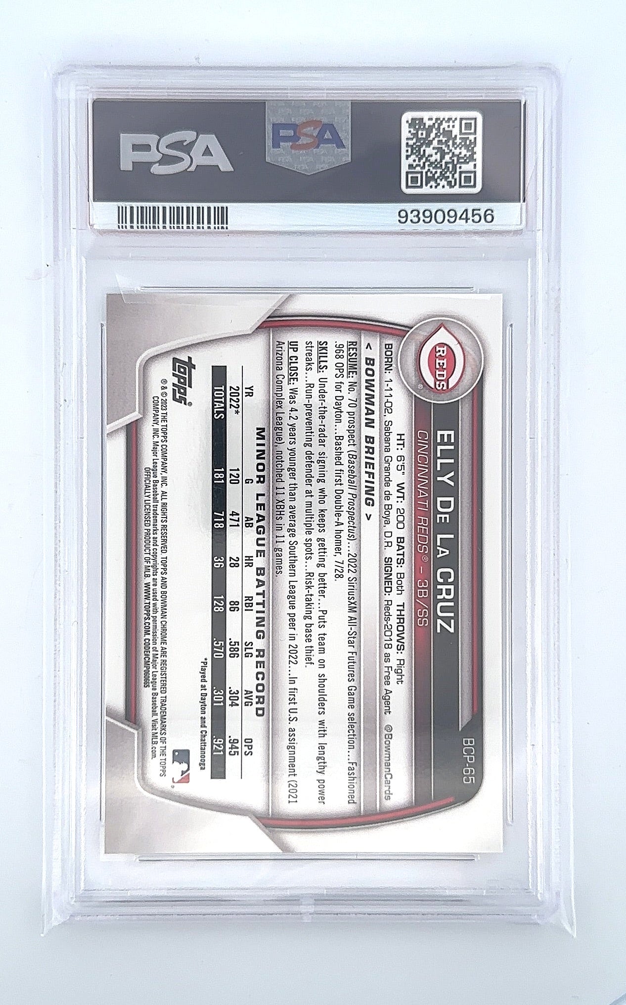 Elly De La Cruz 2023 Bowman 176/299 — back