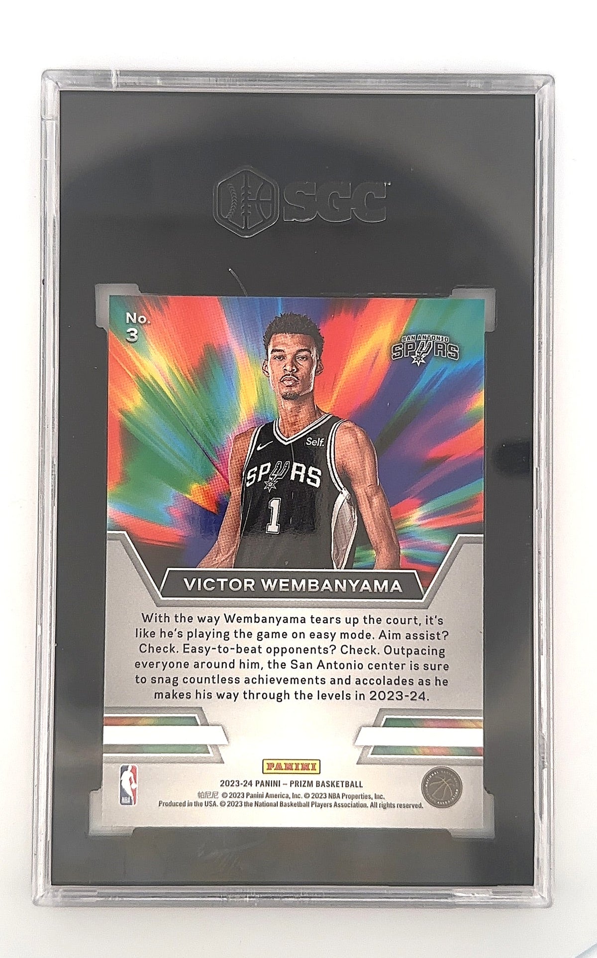 2023 Panini Prizm Instant Impact Victor Wembanyama #3 SGC 9.5 — back