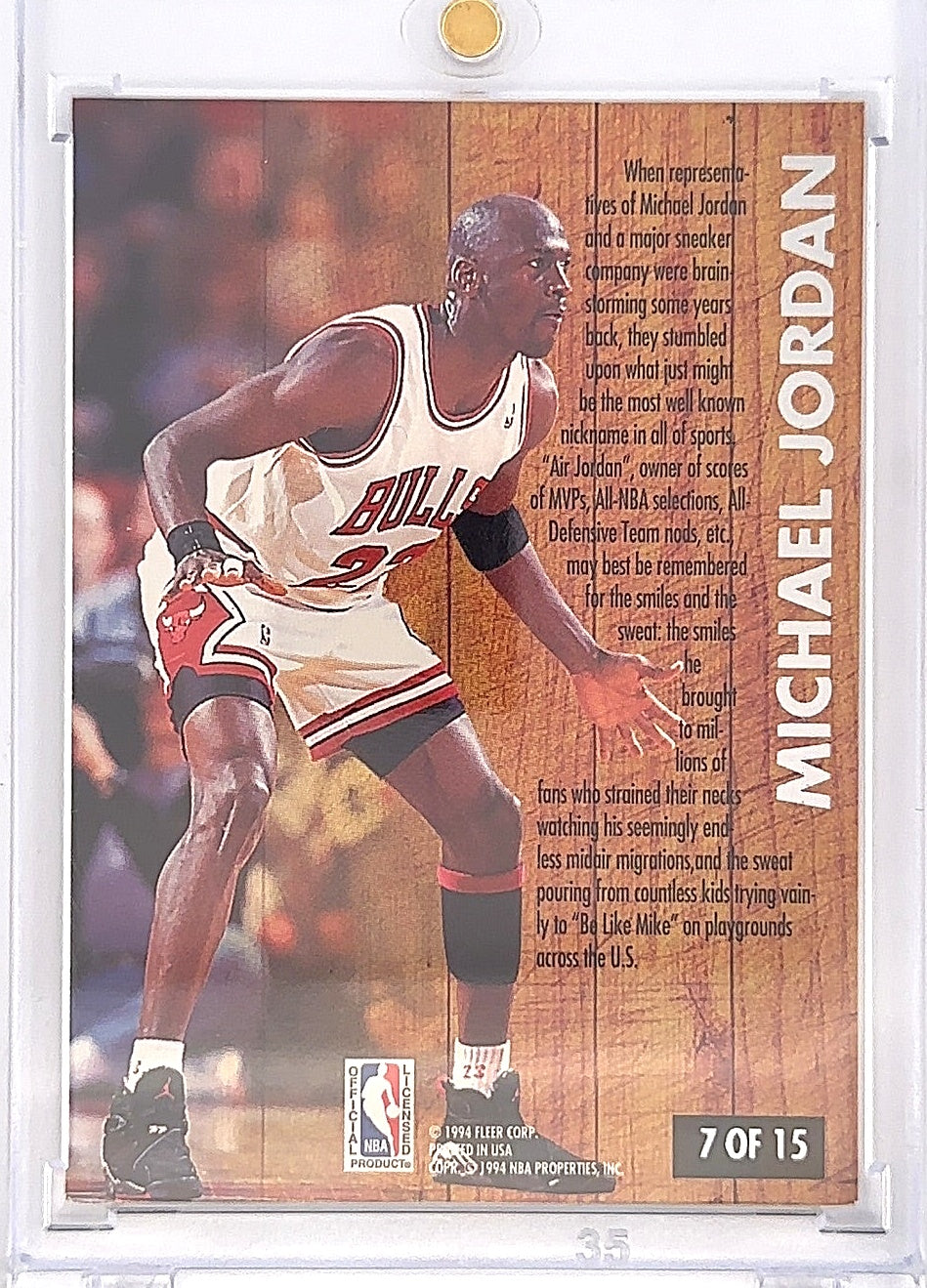 Michael Jordan Air Famous Nicknames 94’ Fleer Ultra 7/15 — back