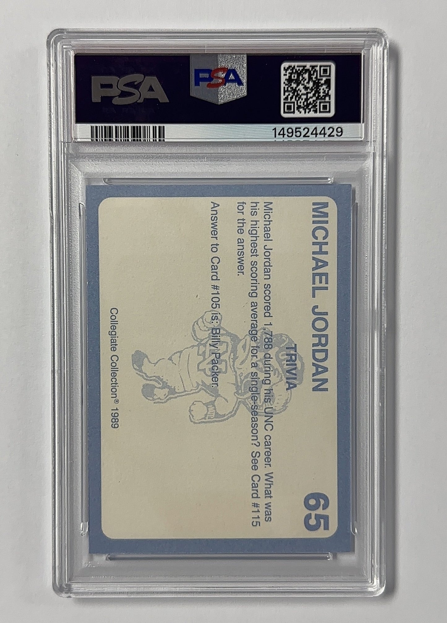 Michael Jordan - PSA 9 North Carolina's Finest — back