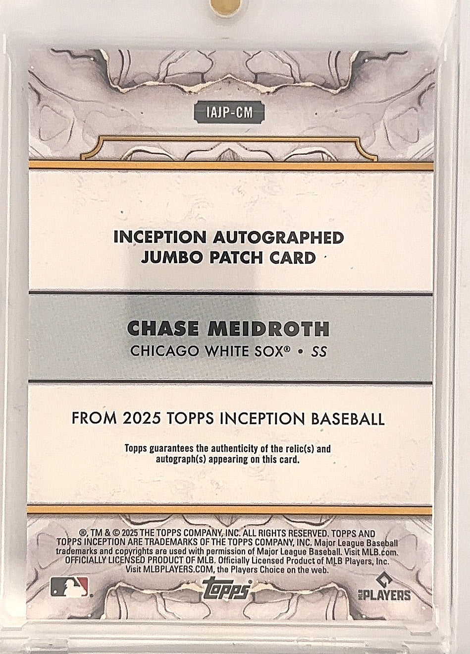 Chase Meidroth Inception RPA /125 — back