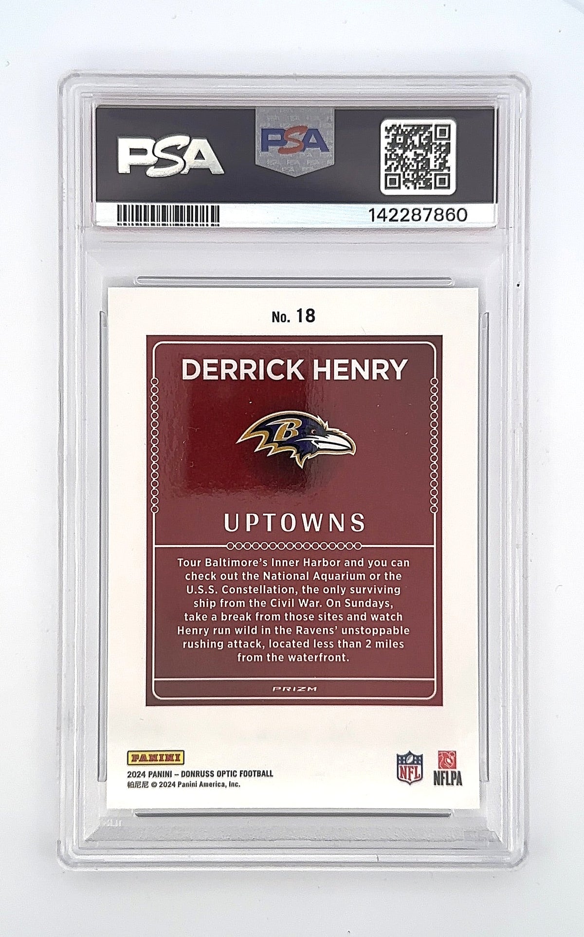 2024 Panini Donruss Optic Uptowns Derrick Henry #18 PSA 9 — back