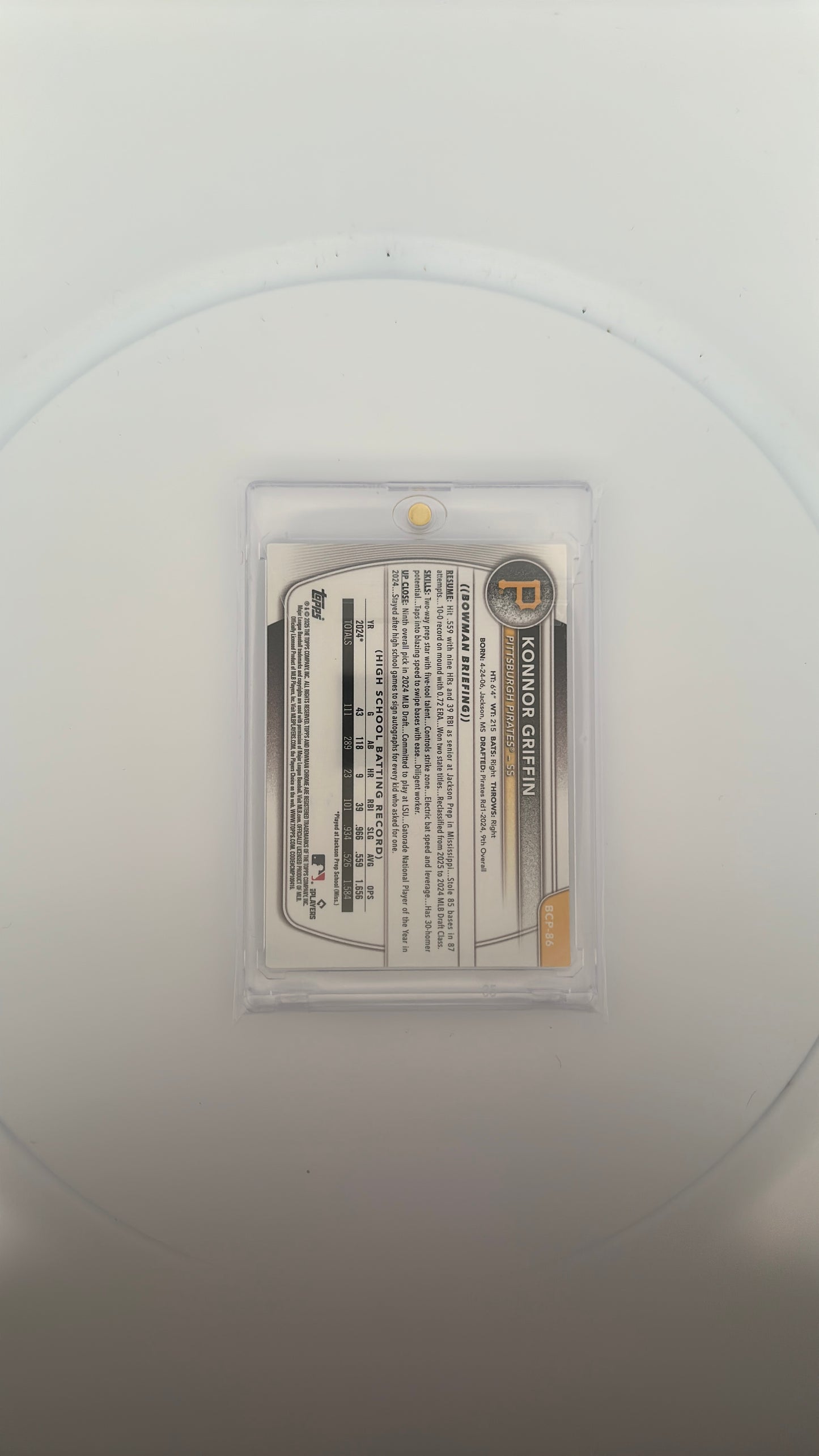 Konnor Griffin Bowman Chrome — back
