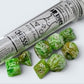Chessex Marble Sour Green/white Polyhedral 7-Dice Set