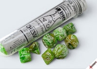 Chessex Marble Sour Green/white Polyhedral 7-Dice Set