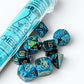 Chessex Gemini Green-Teal/gold Polyhedral 7-Dice Set
