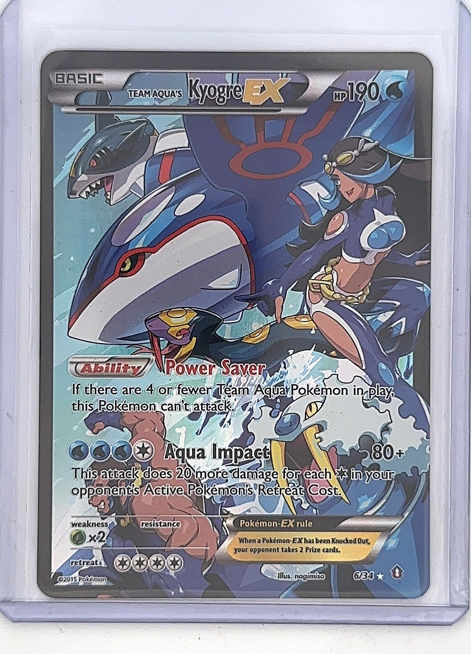 Team Aqua's Kyogre EX #6/34 — front