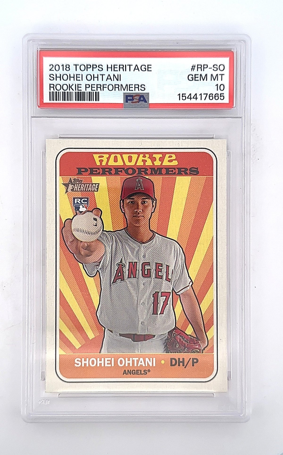 Shohei Ohtani 2018 Topps Heritage Rookie Performers PSA GEM MT 10 — front