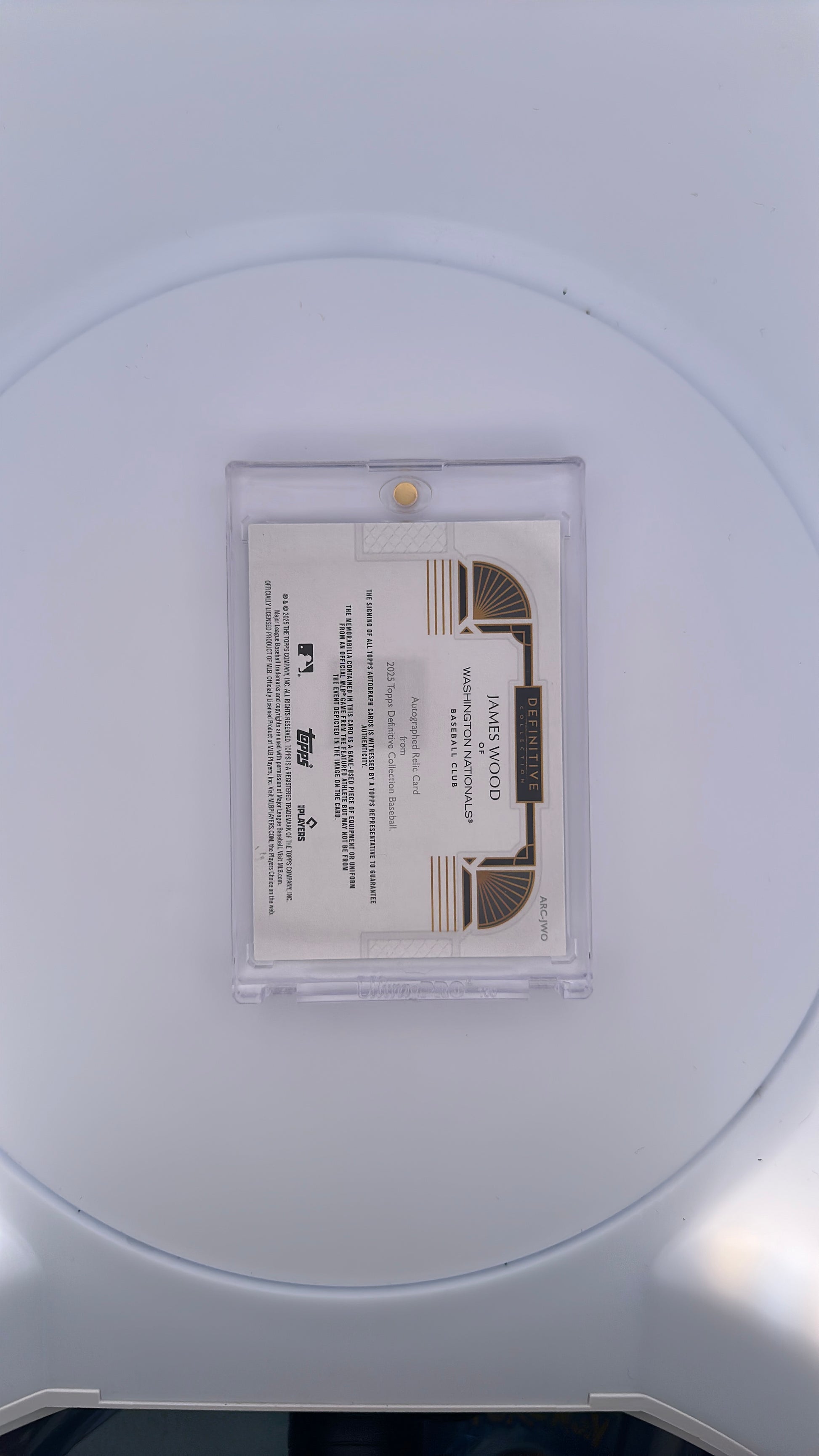 James Wood Topps RPA /10 Museum Collection — back