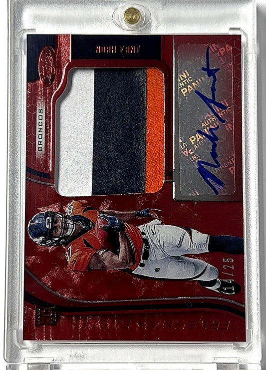 2019 Panini Certified Noah Fant [Freshman Fabric Mirror Signature Red Etch] #211 RC AUTO — front