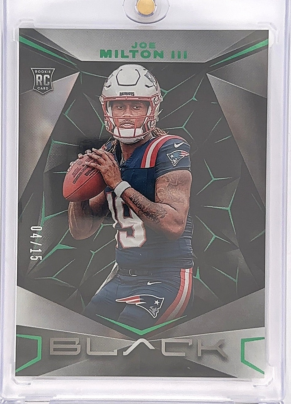 2024 Panini Black Joe Milton III [Emerald] #154 04/15 — front