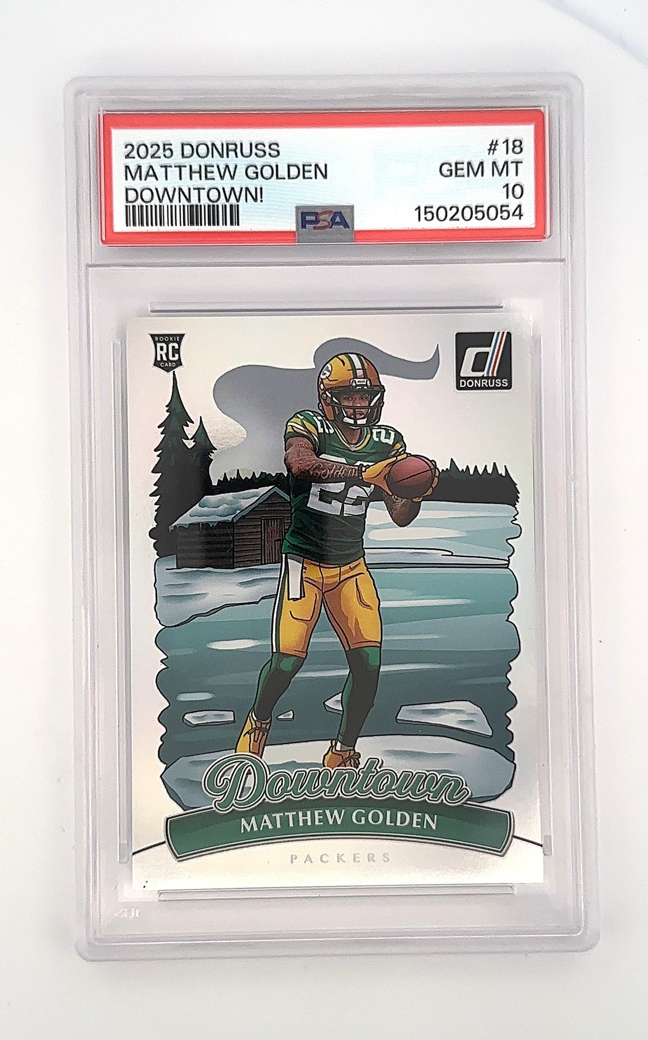 2025 Panini Donruss Downtown Matthew Golden #18 PSA 10 — front