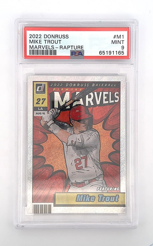 2022 Panini Donruss Marvels Mike Trout [Rapture] #M-1 PSA 9 — front