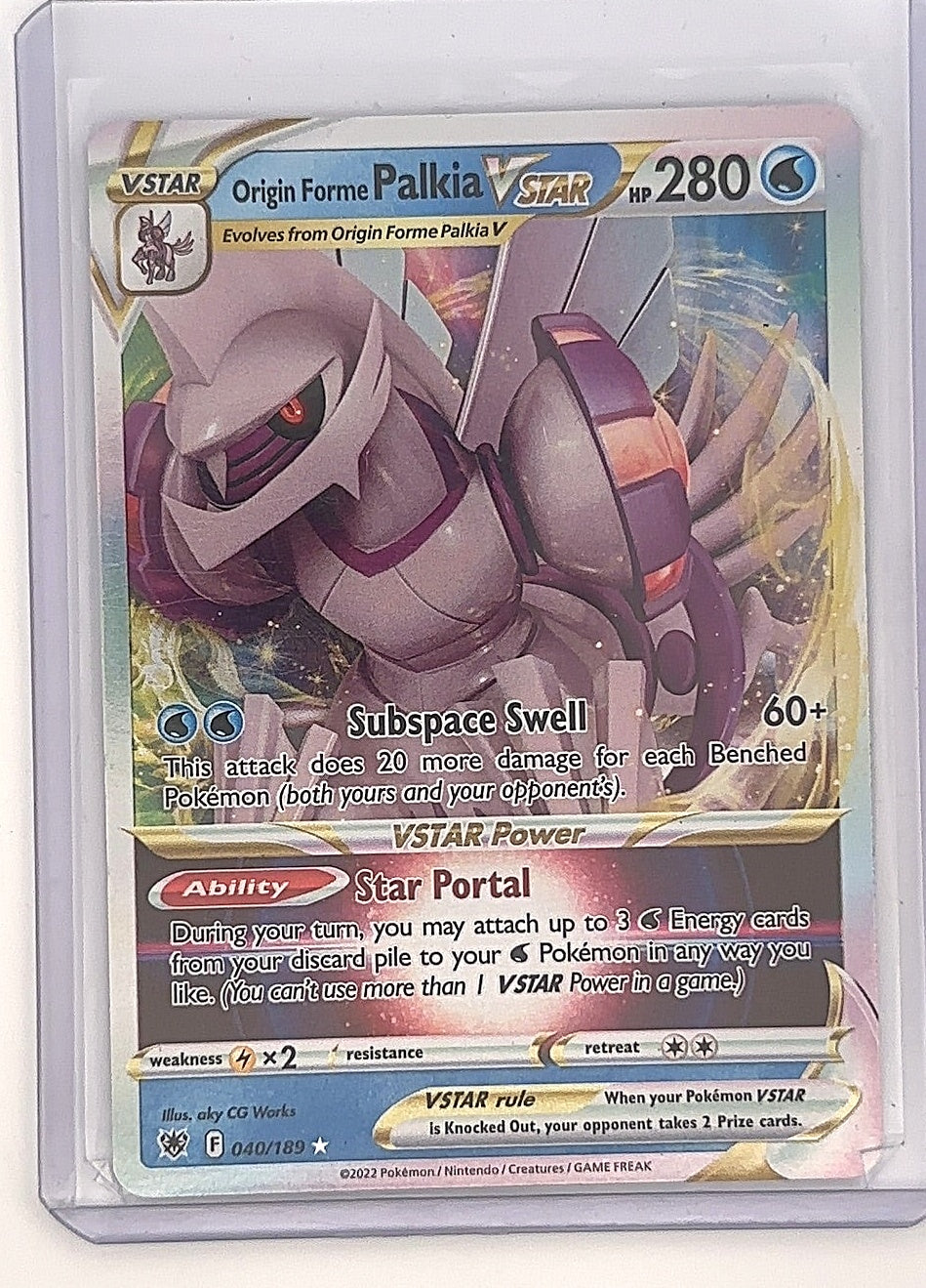 Origin Forme Palkia VSTAR #040/189 — front