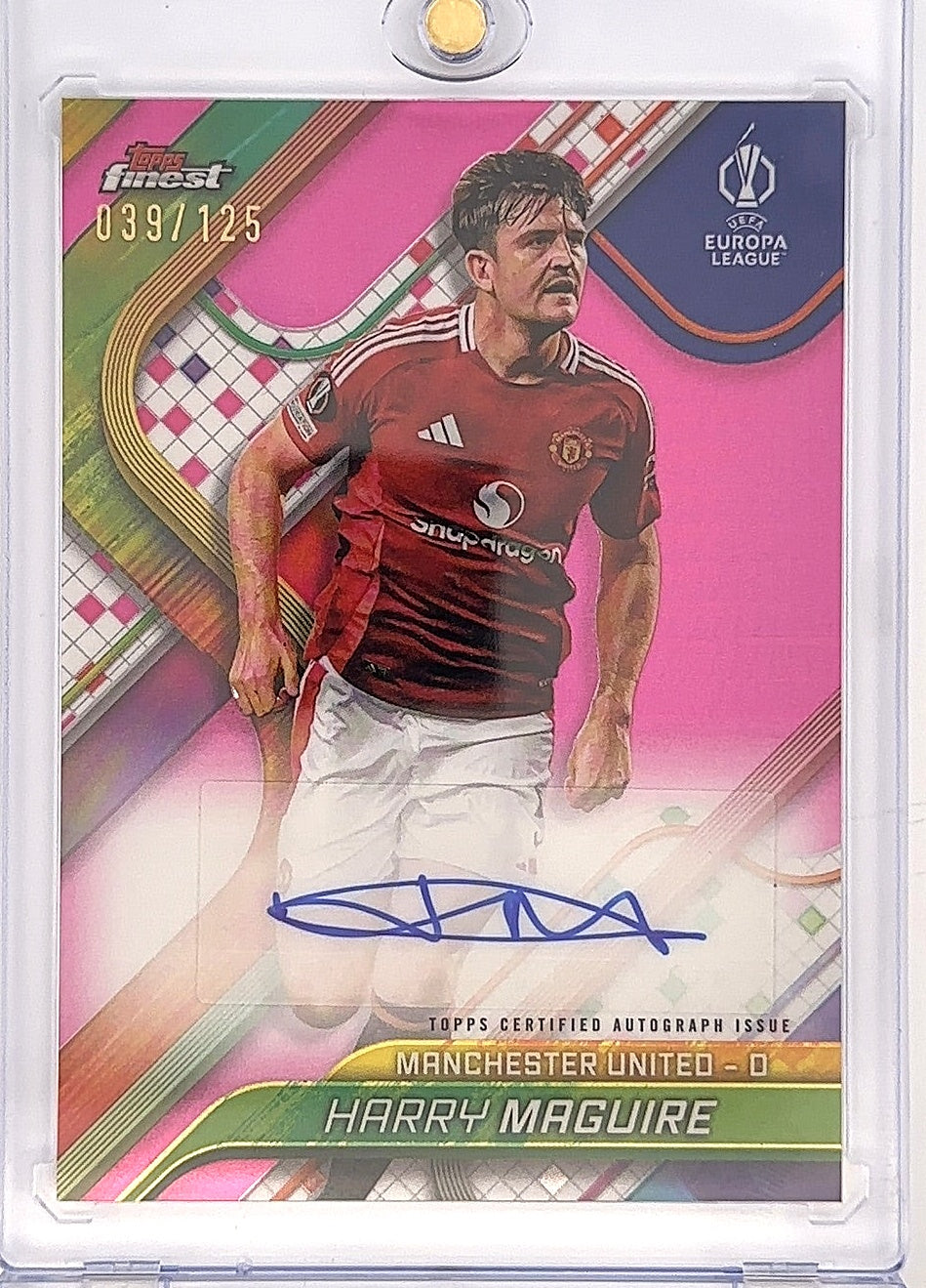 Harry Maguire Topps Finest 39/225 BA-HM — front