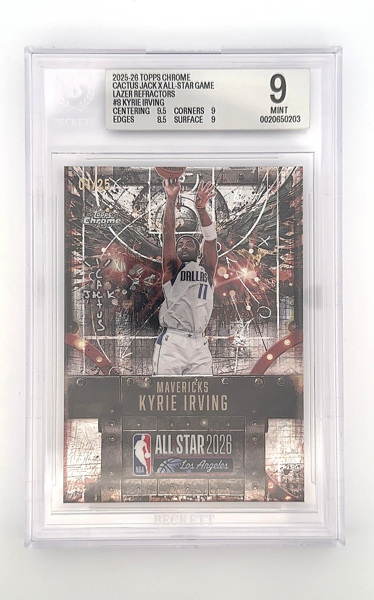 2025 Topps Chrome Cactus Jack X NBA All-Star Game Kyrie Irving #8 BGS 9 — front